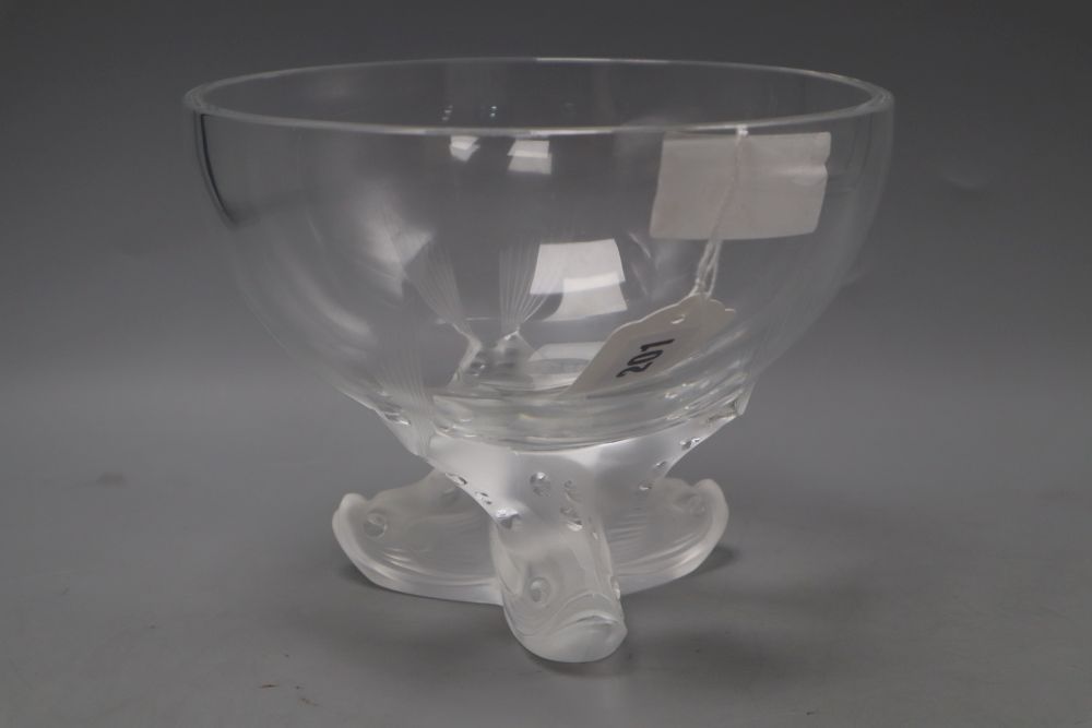 A Lalique Igor glass ice bowl, height 15cm